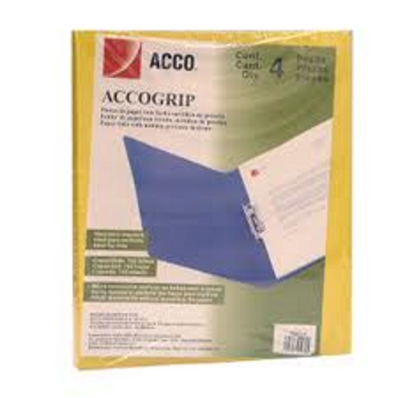 Carpeta porta documentos acco grip t/carta amarillo